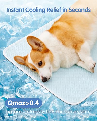 TIMSUNBER Dog Cooling Mat - Instant Cooling Pet Bed for Dogs & Cats, 6-12°F Drop, Non-Toxic & Machine Washable, Anti-Slip ...