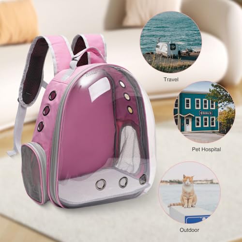 Vivicreate Large Cat Backpack Carrier for Travel and Hiking Transparent Pet Bubble Backpack for Cats up to 20lbs with Vent...