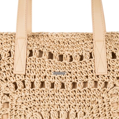 Roxy Women's Beach Tote Bag | Travel | Vacation | Straw | Lightweight | Breathable