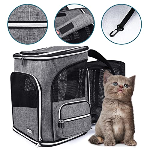 BAGLHER Expandable Pet Carrier Backpack，Pet Backpack for Small Cats Puppies Dogs Bunny, Airline-Approved Ventilate Backpac...
