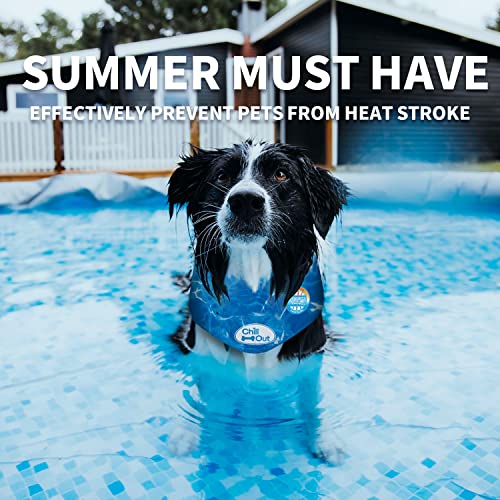ALL FOR PAWS Dog Cooling Bandana, Cooling Bandanas for Large Dogs, Dog Cooling Neck Wrap, Cooling Scarf for Dogs, Blue Ice...