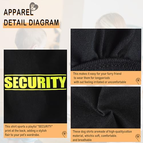 Discover Cozy Cotton Canine Wear: Soft, Lightweight, and Breathable Dog Shirt Vest with Eye-Catching Graphics(Security), K...