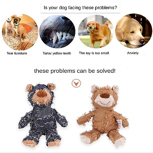MAXBECK Dog Companion for Heavy Chewers- Indestructible Robust Bear Dog Toy, Resistant Squeaky Dog Toys for Heavy Chewers,...