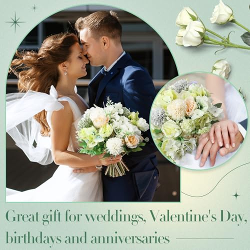 Tigeen Artificial Flowers Artificial Peonies Silk Flowers Faux Peony Fake Peony Silk Hydrangea Bouquet for Wedding Table C...