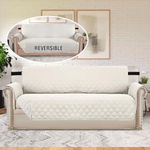 H.VERSAILTEX Reversible Couch Cover for 3 Cushion Cover Pet Friendly Sofa Cover for Dog Washable Furniture Protector Water...