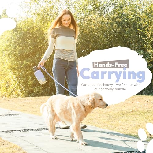 WRTZ Portable Dog Water Bottle with 2 Removable Water Bowls for Dogs – Leak-Proof Insulated Stainless Steel Dog Water Bott...