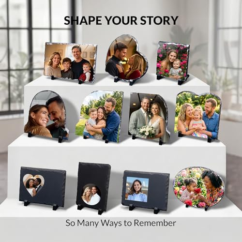 ArtPix 3D Personalized Picture Slate Frame, Customized Photo Print Stone for Mom, Wife, Women, Her - Custom Mothers Day Gi...