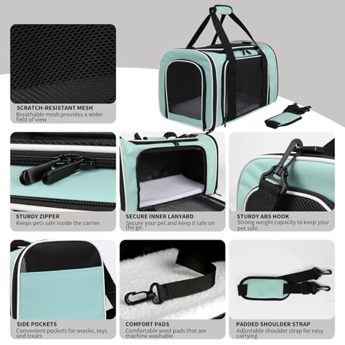 Yipincover, Cat Dog Carriers Soft-Sided, Pet Travel Carrier for Small Cats Dogs Under to15lbs, Soft-Solid Collapsible Carr...