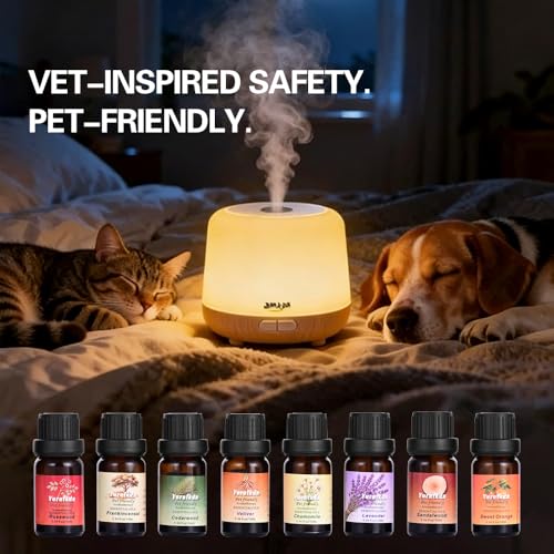 Pet Friendly Aromatherapy Essential Oils Collection,Safe for Dogs and Cats,Natural Relaxation and Stress Relief,Suitable f...