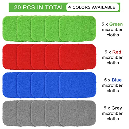 Tallew 20 Pack Windshield Cleaner Microfiber Pads Fit Car Window Cleaning Tool Replaceable Glass Wipes Inside Car Windshie...
