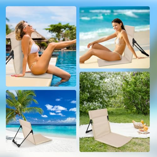 Gugxiom 2 Pcs Foldable Pool Chairs, Portable Outdoor Chair for Poolside, Beach Chairs for Beach Poolside Camping Picnic La...