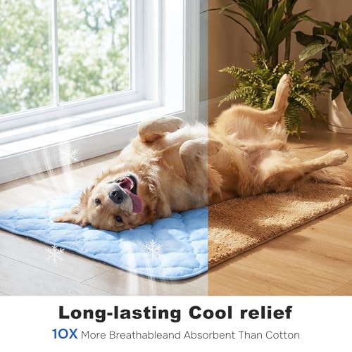 ZOMISIA Dog Cooling Mat for Extra Large Dogs, Q-Max>0.5 Thin Breathable Crate Pad for Pet, Portable Washable Kennel Pad fo...