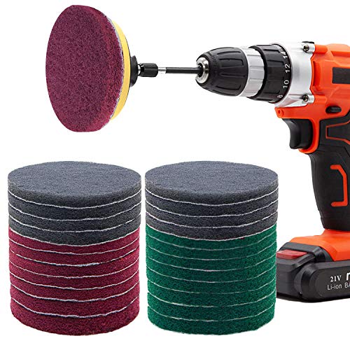 Power Scrubber Pads Drill Attachment, GOH DODD 26 Pieces 4 Inch Headlight Restoration Kit Drill Brush Scouring Cleaning Pa...