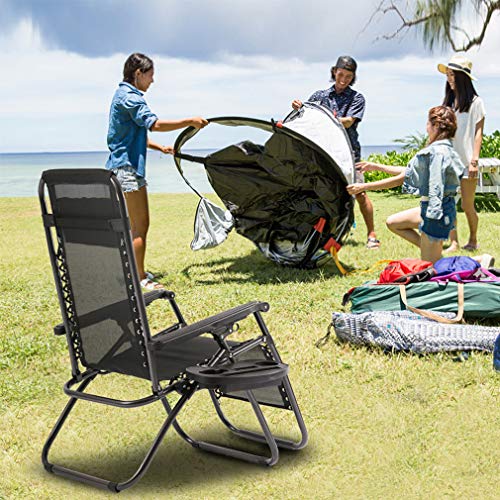 FDW Zero Gravity Lawn Lounge Chairs Set of 2 with Pillow and Cup Holder - Adjustable Reclining Folding Outdoor Chairs for ...