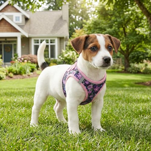 Mihqy Step in Dog Harness and Leash Set, Reflective Adjustable No Pull Dog Harness for Small Medium Dogs Puppy and Cats, S...
