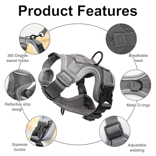 Adjustable Cat Harness and Leash Set, Lightweight Reflective Escape Proof Pechera para Gatos with Breathable Mesh, Cat Wal...