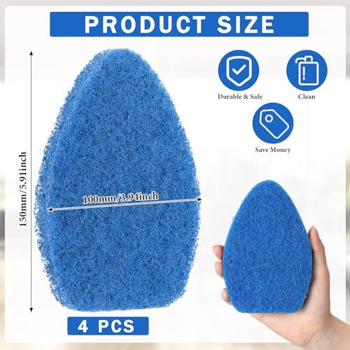 Baderke 4 Pcs Tub Tile Scrubber Cleaning Brush Pads (Without Handle) Compatible with Qaestfy Non-Scratch Scouring Pads Scr...