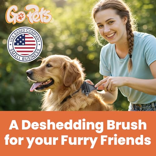 GoPets 2-in-1 Dematting Comb for Dogs, Pet Grooming Rake, Double-Sided Dog Brush for Shedding, Deshedding Brush for Cats, ...