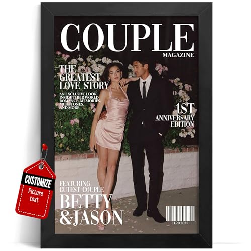 Personalized Couple Magazine Cover with Photo – Custom COUPLE Poster, Anniversary Engagement Valentines Gift for Him Her, ...