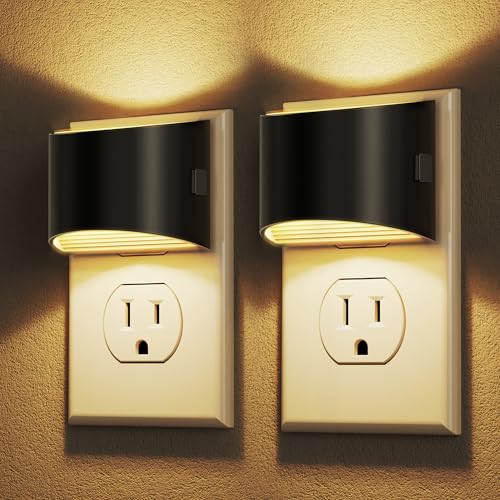 DORESshop LED Night Light[2 Pack], Night Lights Plug into Wall, 3 Level Brightness Adjustable Plug in Night Light, Dusk to...