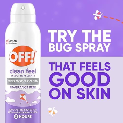 OFF! Clean Feel Insect Repellent Aerosol with 20% Picaridin, Bug Spray with Long Lasting Protection from Mosquitoes, Feels...