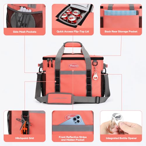Maelstrom Collapsible Soft Cooler Bag,35/55/75 Cans Beach Cooler with Flip Top Lid, Ice Chest, Leakproof & Portable for Be...