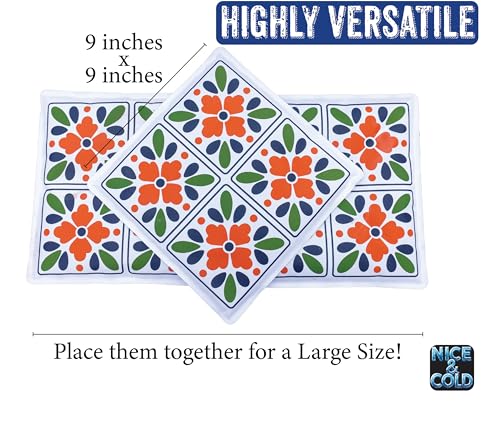 Cold Mats for Keeping Food Cold - 3 Pack! - 9x9 Inch Decorative Cool Mats from Johnny World - Chilled Serve Trays for Chee...