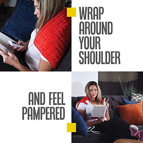Heating pad - Electric Best for Back Pain and Cramps Relief 2 Hour auto Off Measures 24" X 12" Moist with Many Adjustable ...