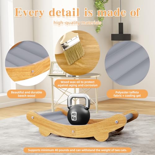 Mittimiya Cooling Cat Bed Hammock,Cats Cooling Mat, Comfort Gel Pet Pad, Indoor Elevated Cat Beds Chair, Curved Design, Pe...