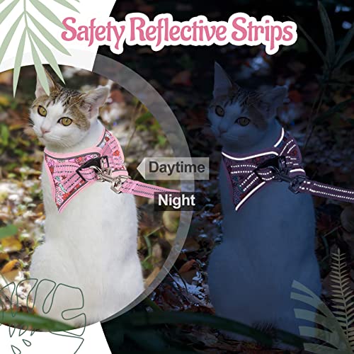 SALFSE Cat Harness and Leash Escape Proof for Walking, Adjustable Soft Kitten Harness with Reflective Straps Step in Cat V...