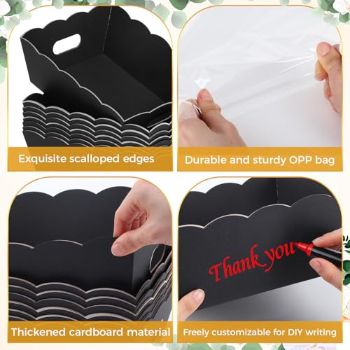 Fuyoooo 8 Pack Baskets for Gifts Empty to Fill, Sturdy 10" x 8" Scalloped Edged Empty Gift Basket Kit Bulk with Handles, 8...
