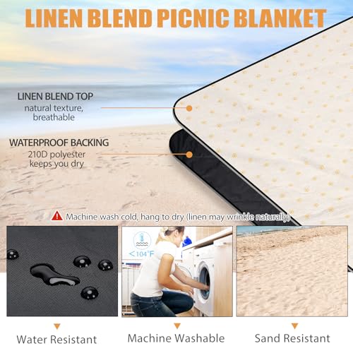 Picnic Outdoor Blankets Waterproof Large - Beach Mat Sand Free Foldable with Carry Strap | Portable Camping Blanket | Park...