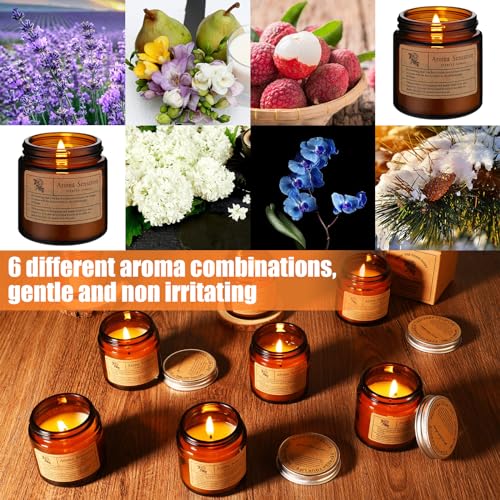 Threlaco 6 Pcs Christmas Soy Candles for Women Gift Bulk Soy Scented Wax Aromatherapy Candles for Women Home Long Lasting ...