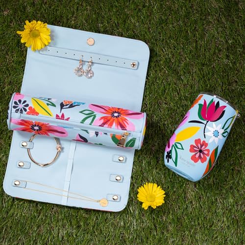 kate spade new york Travel Jewelry Case Organizer, Fabric Jewelry Box for Mother's Day, Cute Jewelry Organizer Holds Neckl...