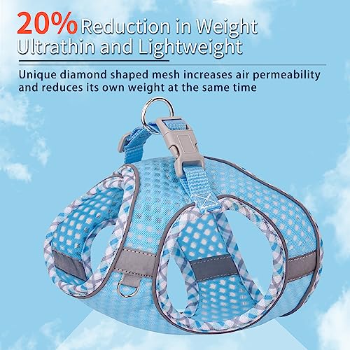 JOYPAWS Summer Soft Dog Harness and Leash Set,Ultra Thin Breathable Diamond Mesh, Step in Adjustable Dog Harness with Padd...