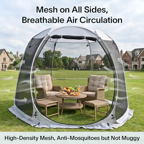 LEEDOR Pop Up Screen House, 6-10-15 Person Outdoor Screen Tent，Camping Screen Room with Carry Bag, Screened Gazebo with Mo...