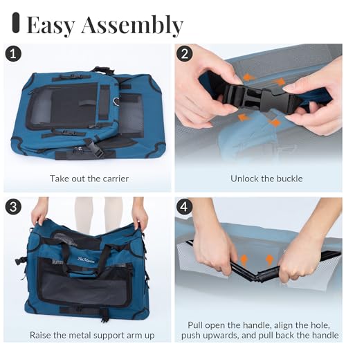 PetMasion Extra Large Cat Carrier for 2 Cats, Collapsible Soft Sided Pet XL Crate for Large Mudium Big Cat 20lbs+, Car Tra...