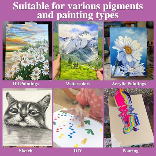 14 Packs Stretched Canvas for Painting, MultiSize 12x16, 10x12, 8x10, 5x7, 8x8, 6x6, 4x4 (2 of Each), Primed Blank Canvas ...