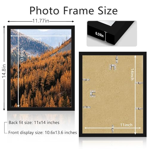 Picrit 11x14 Picture Frame, Photo Frame for Wall Mounting Display, Black