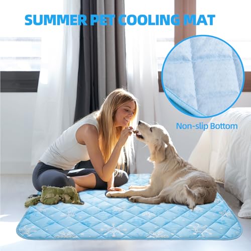 Homimp Dog Cooling Mat,15.5" x 19.5" Thicken Self-Cooling Mat for Dog&Cat,Internal Waterproof& Endothermic,Washable Pet Ic...