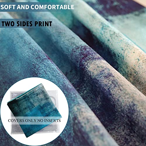 Alricc Set of 2 Turquoise and Grey Art Artwork Contemporary Decorative Gray Home Decorative Throw Pillow Covers Cushion Co...