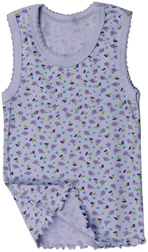 ToBeInStyle Girl's 4 Pack 100% Cotton Ruffle Hem Tank Tops Super Soft Undershirts