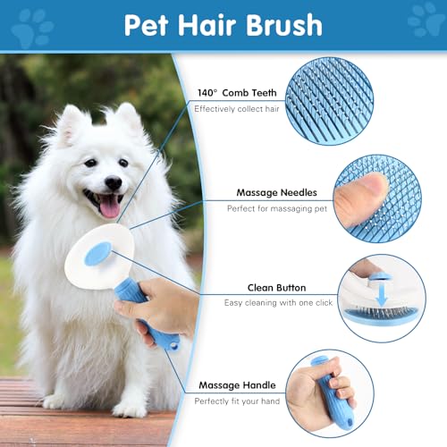 Lanswood Dog Brush Dog Grooming Kit 6PCS Dog Brush for Shedding-Dog Brushes for Grooming, Dematting Comb for Dogs, Cat Nai...