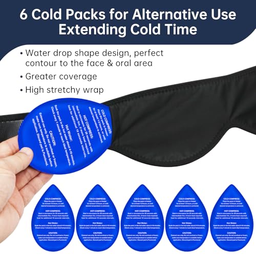 ZNÖCUETÖD Wisdom Teeth Ice Pack Face Head Wrap for Wisdom Teeth Removal Toothache Pain Relief, TMJ, Jaw Ice for Face Oral ...