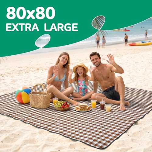 Waterproof Beach Blanket Picnic Outdoor Camp Mat Towel Family Trip Essentials Summer Vacation Must Have Travel Accessories...