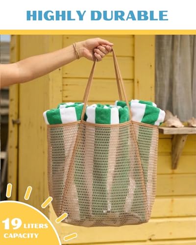 Rave Envy Beach Tote Bag for Women – Waterproof Mesh Tote Bag, Large Capacity Sandproof Beach Bags for Travel