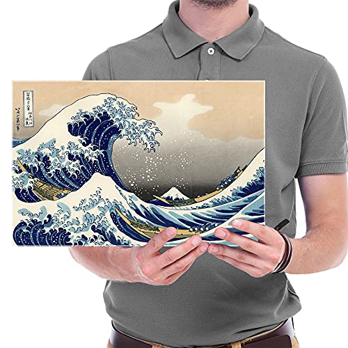 Wieco Art Canvas Prints Wall Art Ocean Beach Picture Paintings for Home Office Decorations Wall Decor Great Wave of Kanaga...