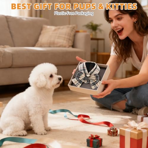 KOOLTAIL Small Dog Harness and Leash Set, Cute Puppy Vest Harnesses with Bowtie, Step in No Pull Soft Mesh Padded Adjustab...