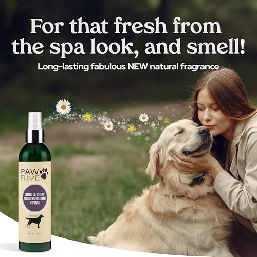 PAWFUME Skin & Coat Detangler Spray for Dogs, 1-Pack – Soothe Dry, Itchy Coats Quickly – Non-Toxic Chamomile & Oat Formul...