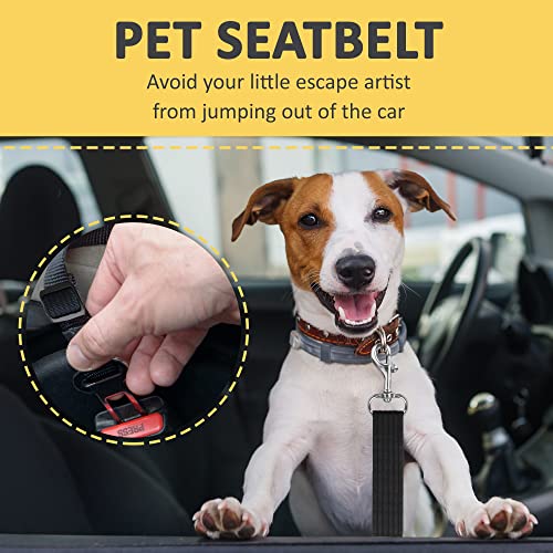 SunGrow Dog Seat Belt for Car, Adjustable Nylon Pet Seatbelt, Supports All Cars, Dog Car Leash Seat Belt, Seatbelt for Dog...